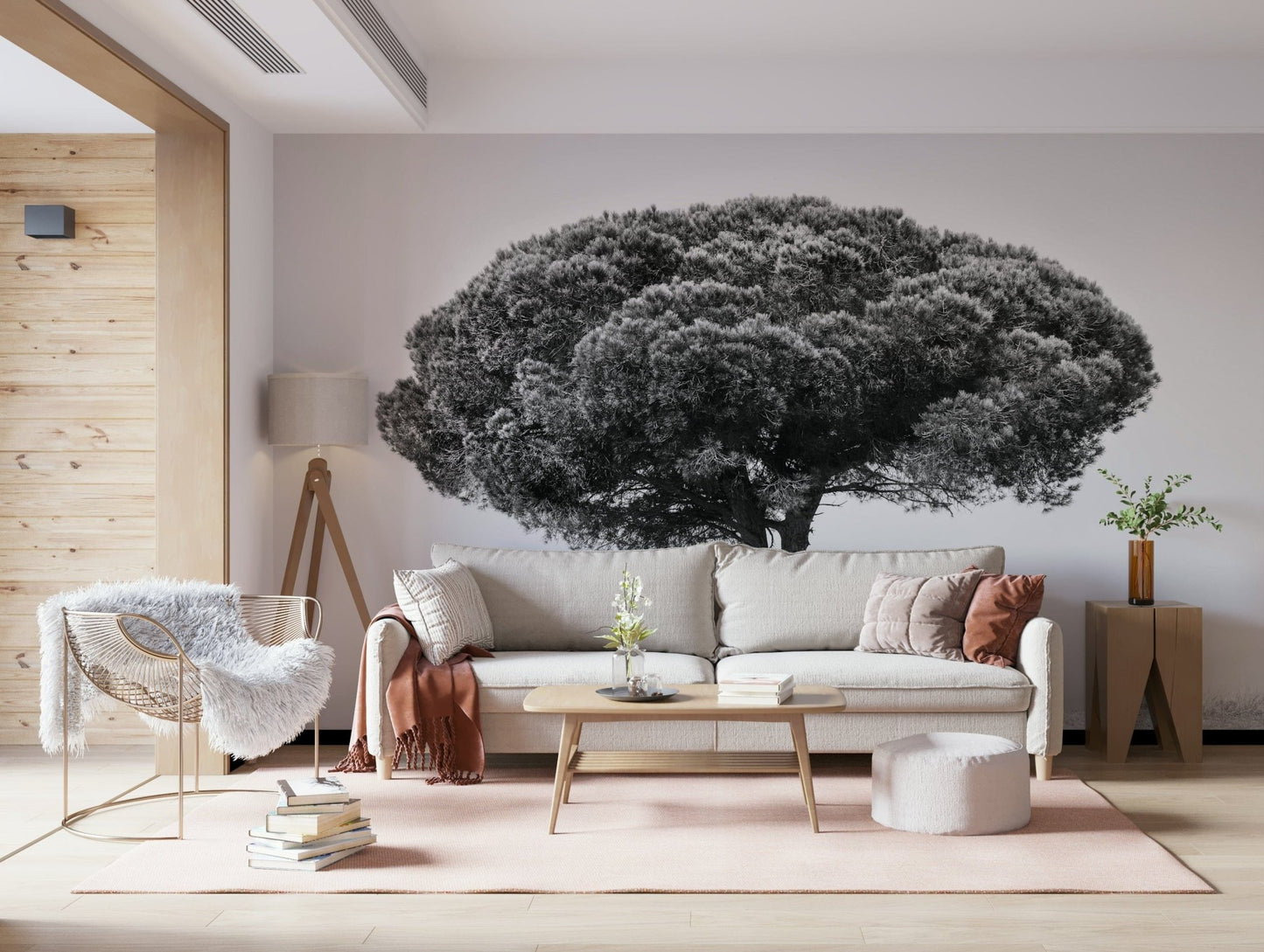 An artistic nature inspired mural for home decor.