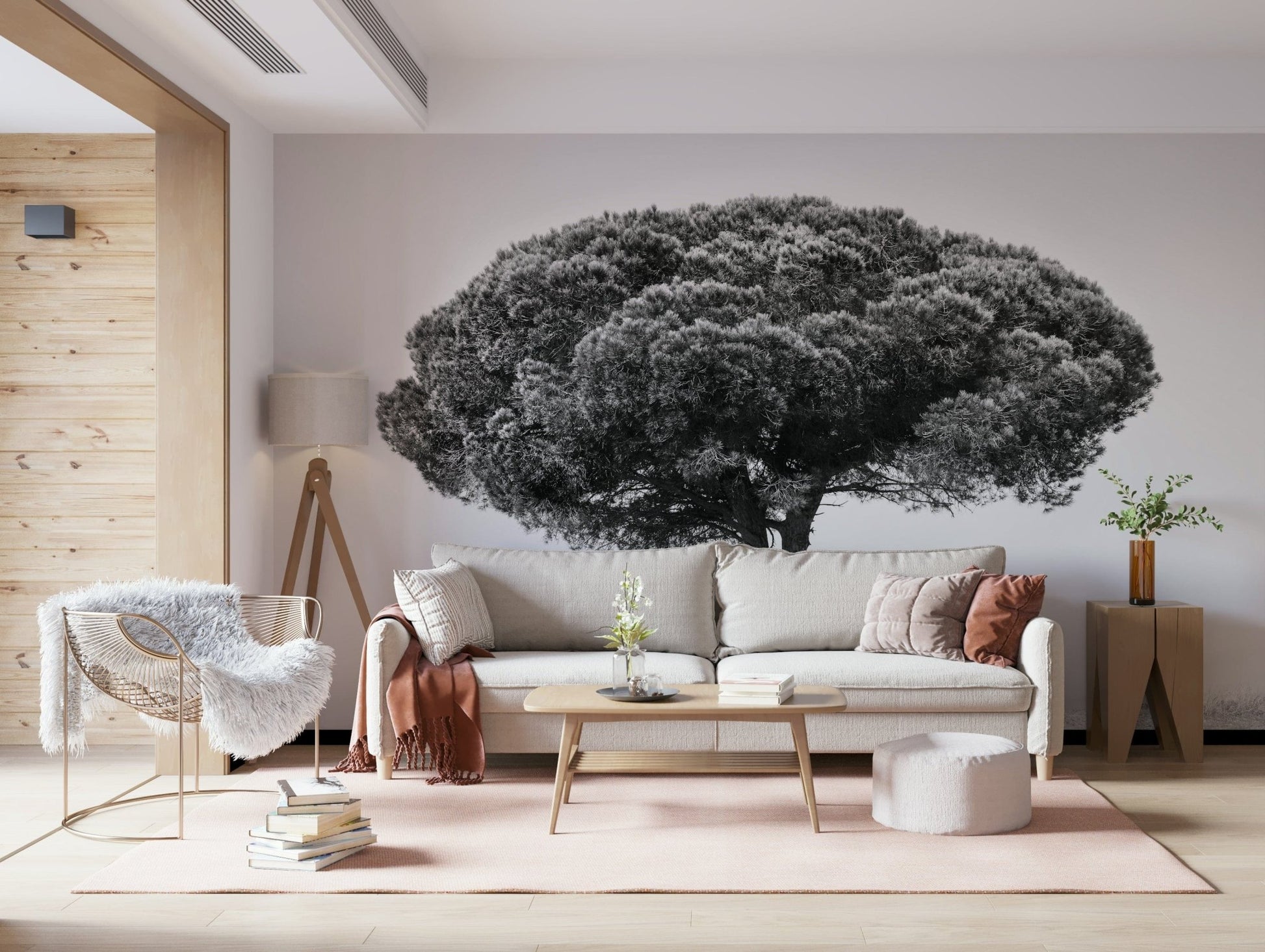 An artistic nature inspired mural for home decor.