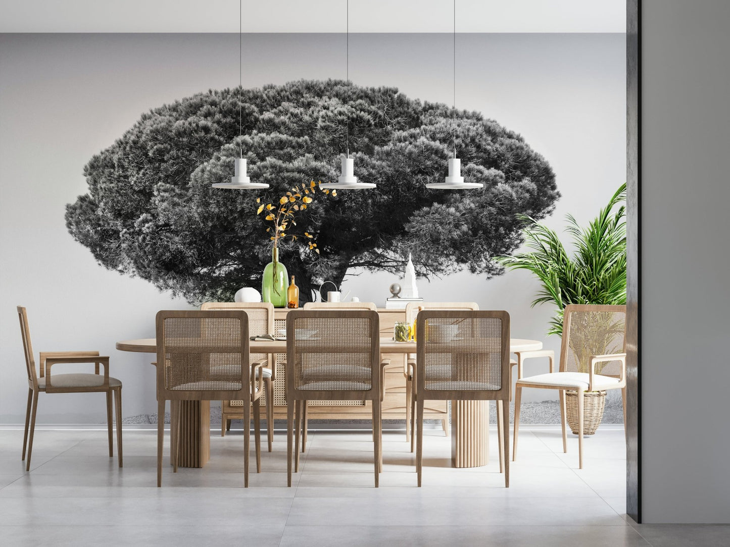A serene majestic mountain wall mural for your decor.