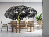 A serene majestic mountain wall mural for your decor.