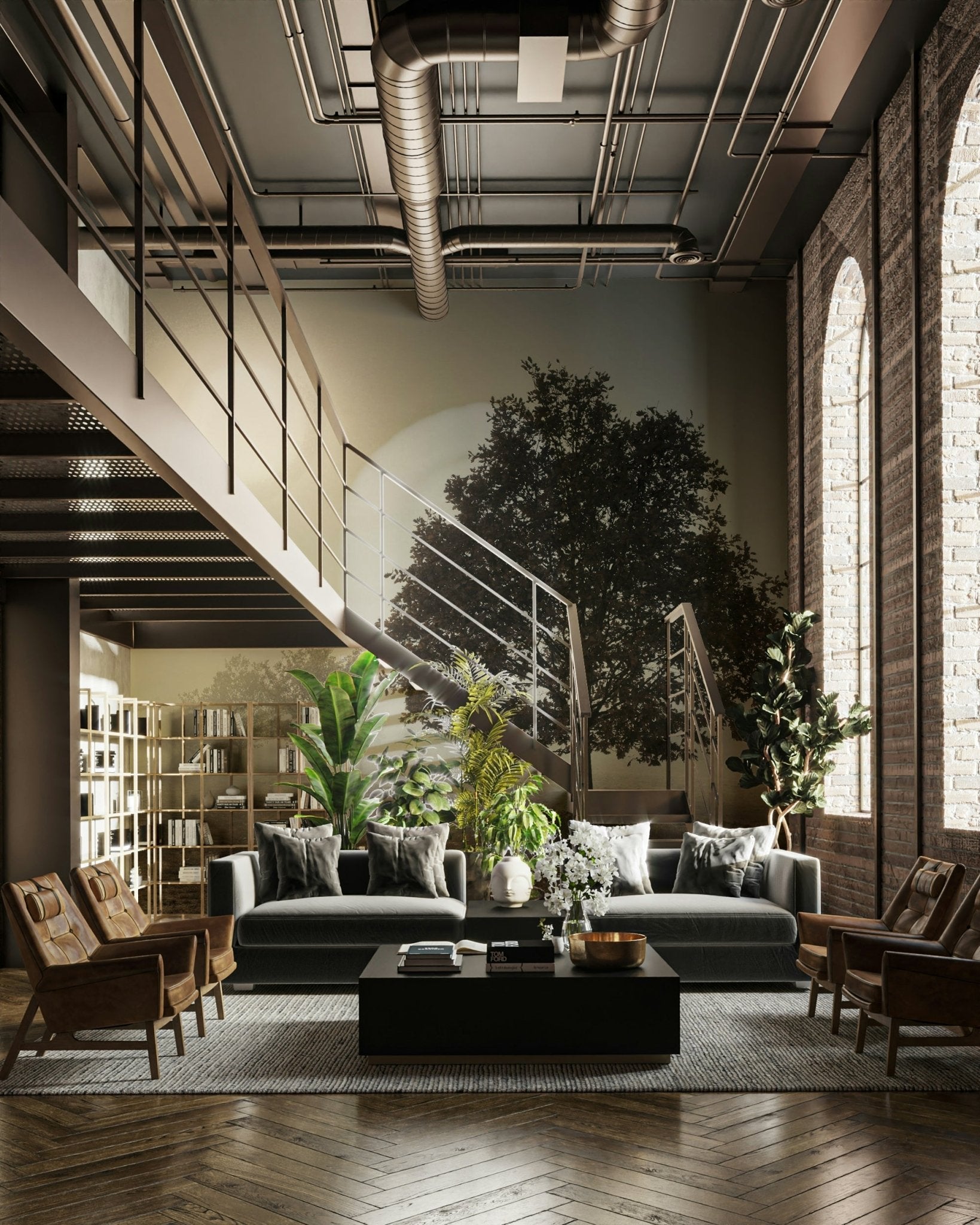 Elegant Solitary Sentinel Mural for Living Room

