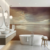 Soothing Seashore sunset horizon wallpaper for walls decor., GD7262