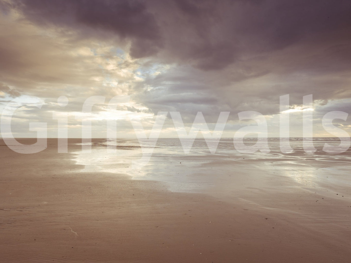 Soft golden light Soothing Seashore wallpaper mural print., GD7262