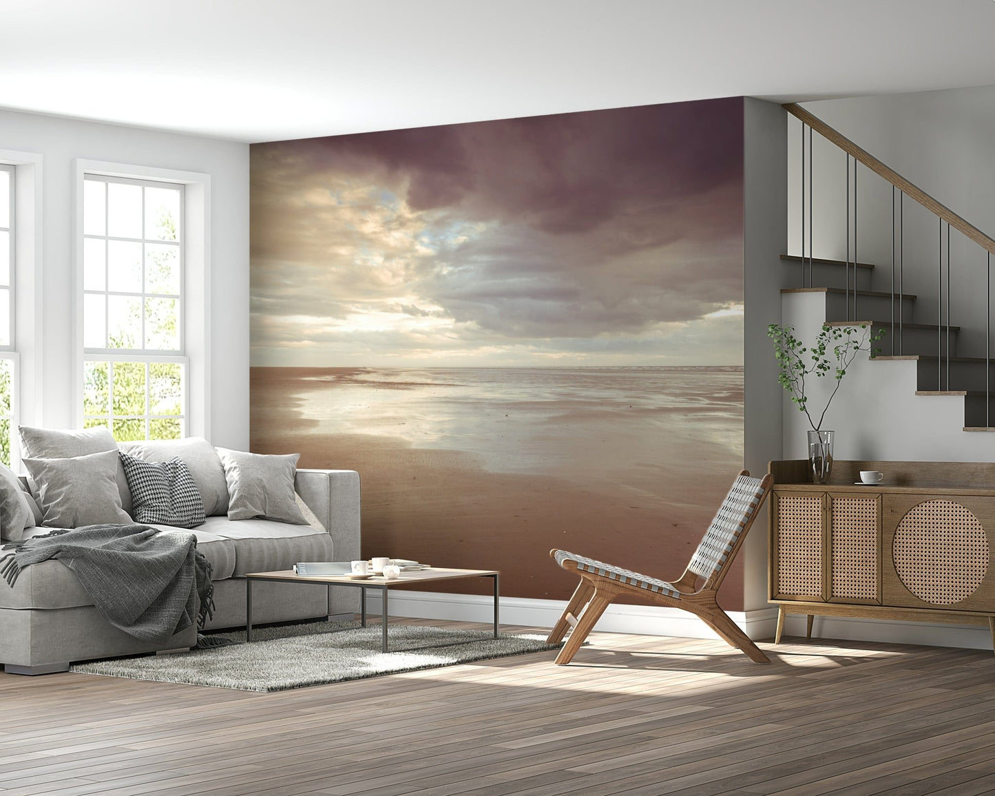 Earthy neutral tones Soothing Seashore wallpaper for walls., GD7262