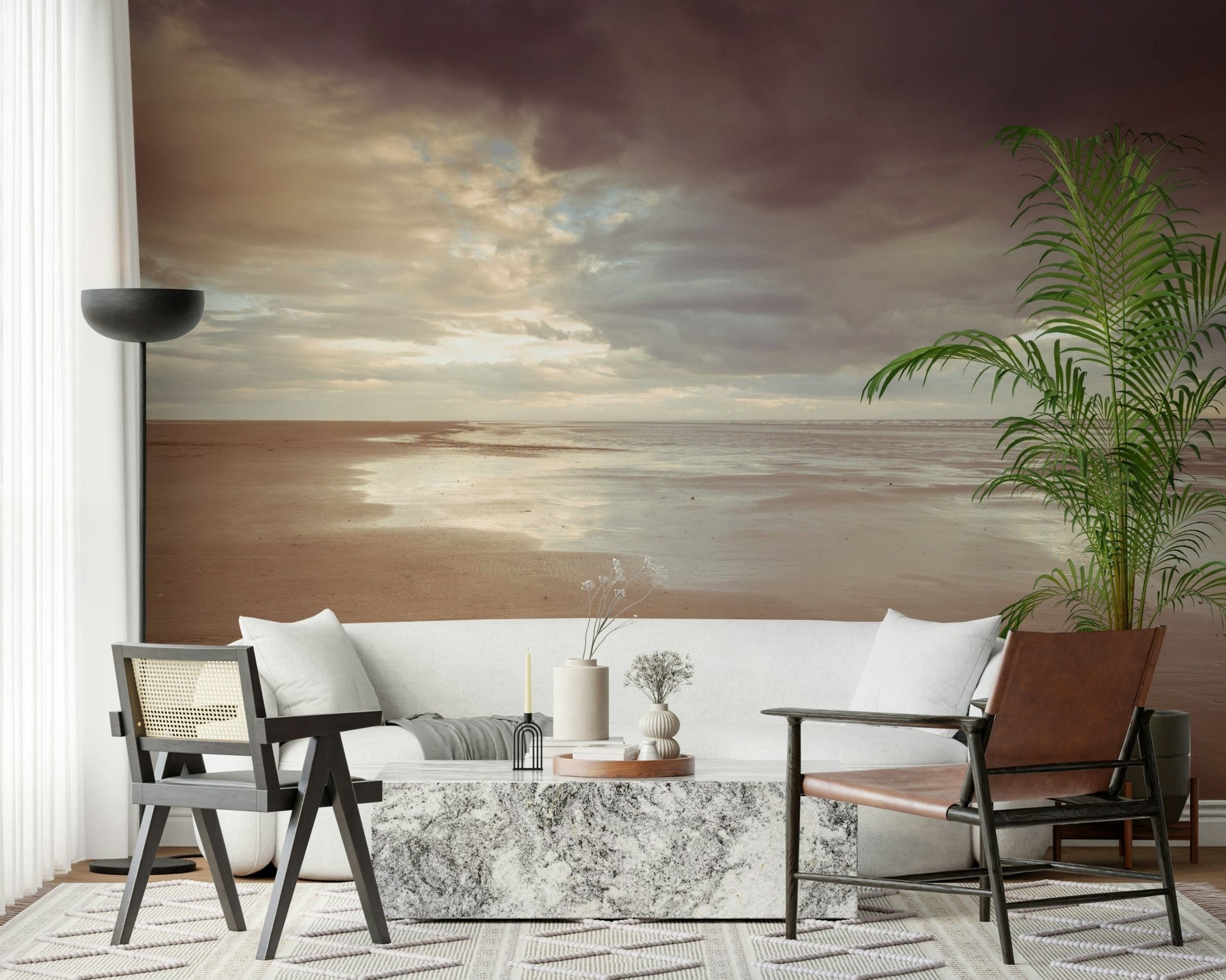 Minimalist wet sand texture Soothing Seashore wall mural., GD7262