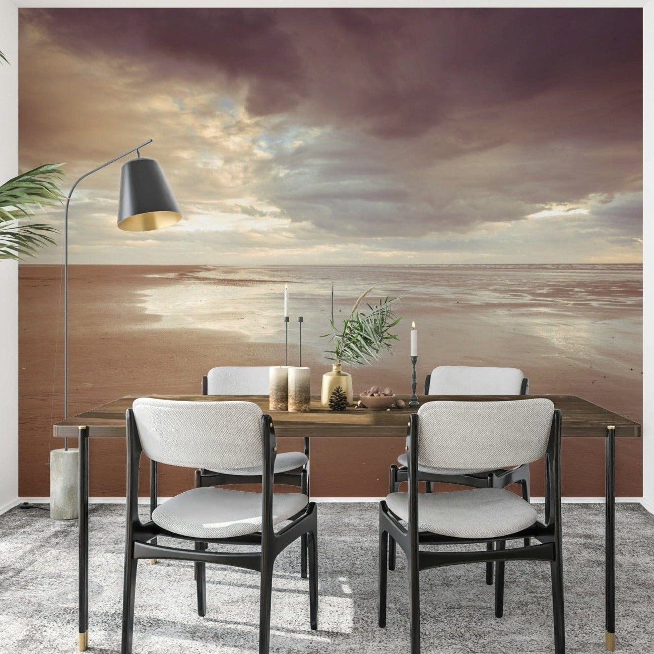 Quiet oceanfront landscape Soothing Seashore peel stick wallpaper., GD7262