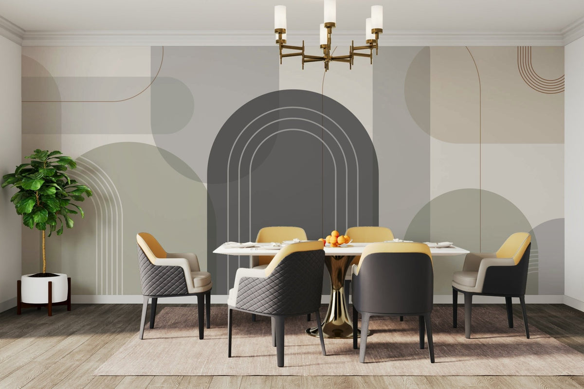Sophisticated Arches Warm Neutrals Wall Mural full view GD549


