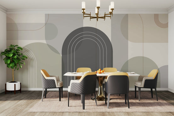 Sophisticated Arches Warm Neutrals Wall Mural full view GD549

