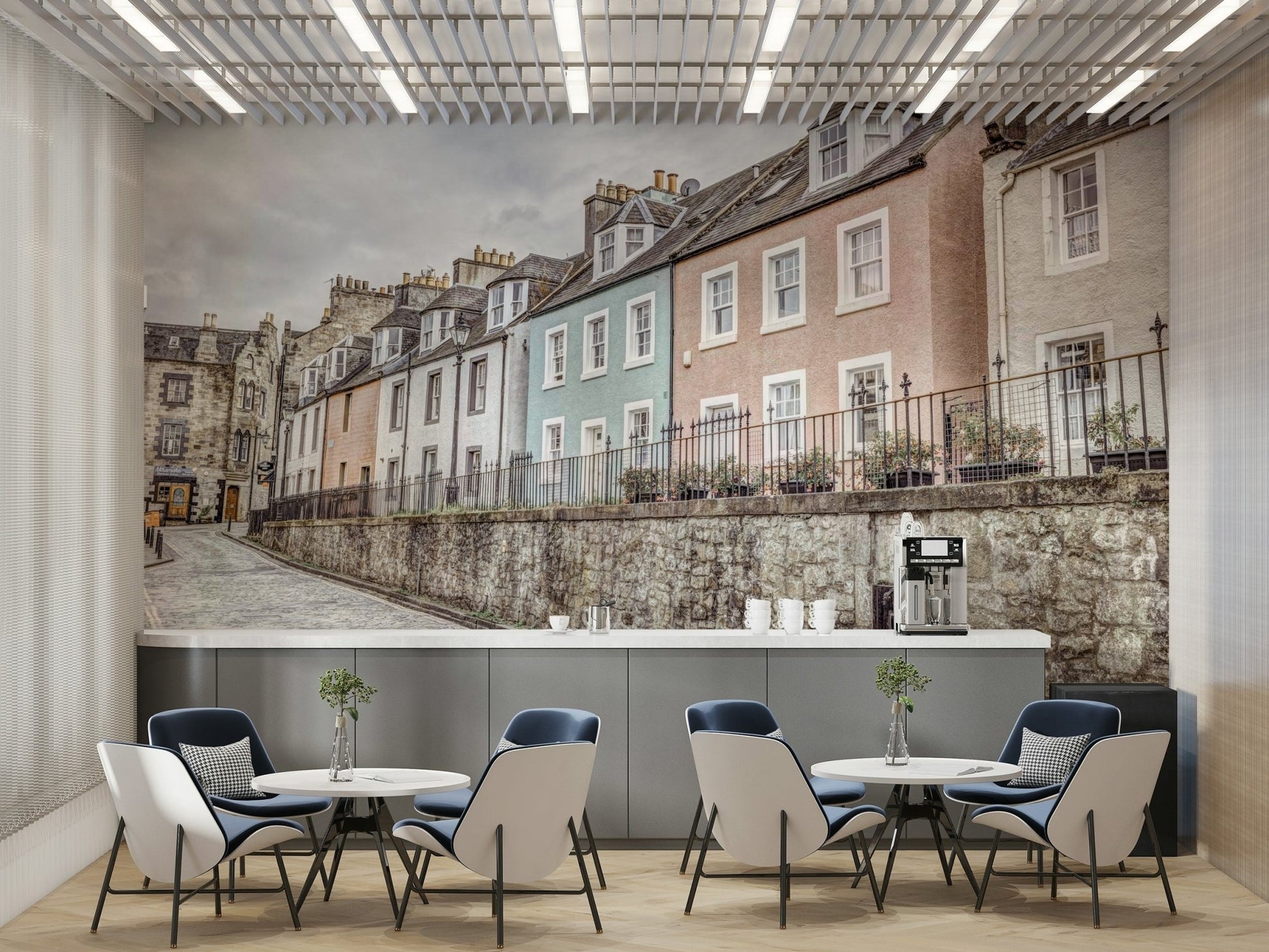 Traditional Scottish town mural wallpaper

