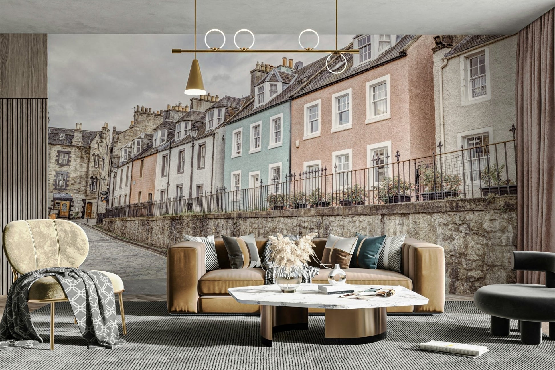 Architecture-inspired mural with old-world charm

