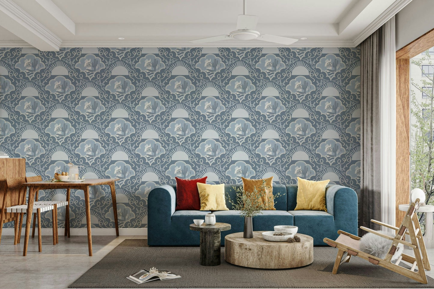 Cowboy folk art-style designs are part of the pattern. GD3358

