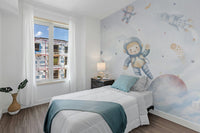 Space-themed adventure wallpaper for kids' bedrooms, C50
