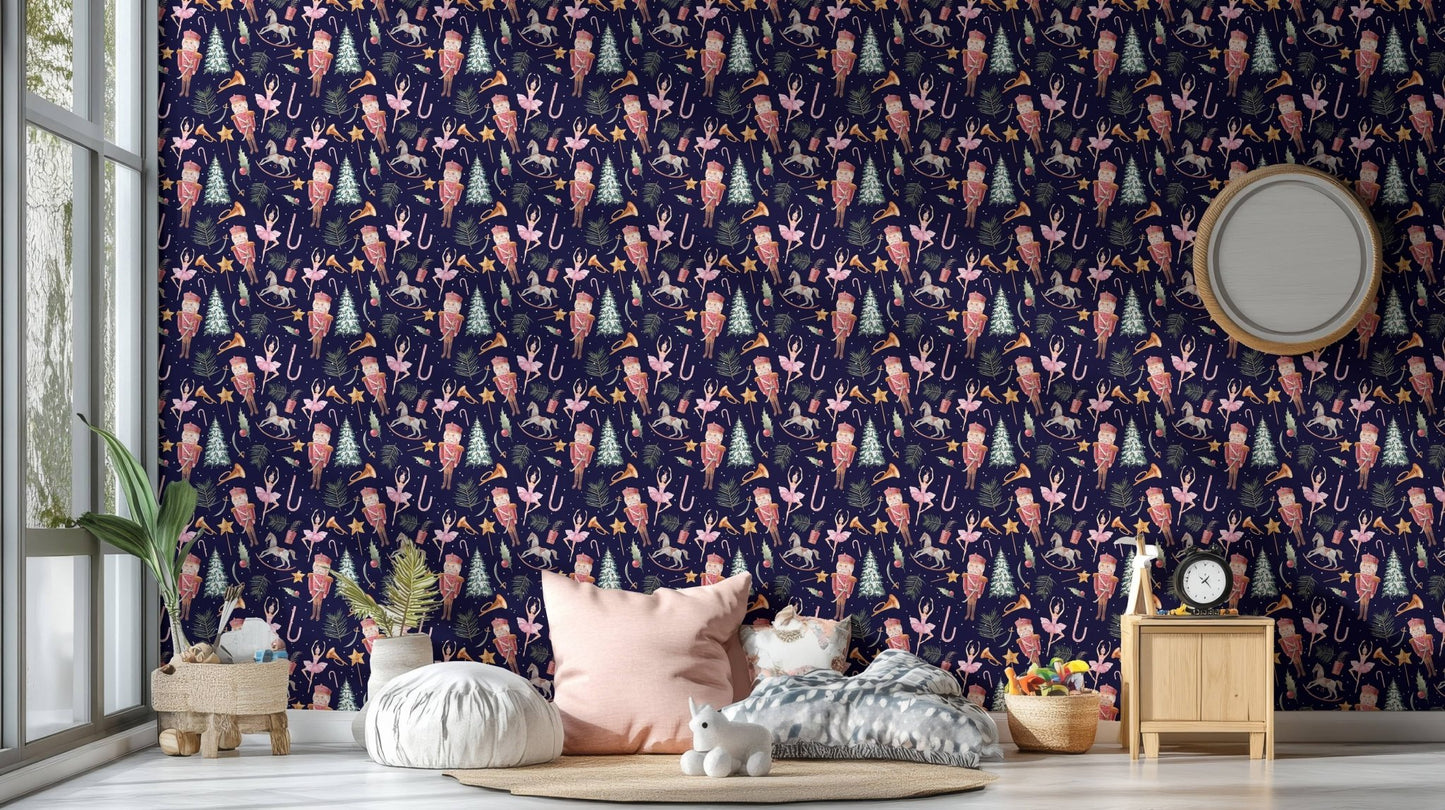 Dancing doll Christmas wall art design
