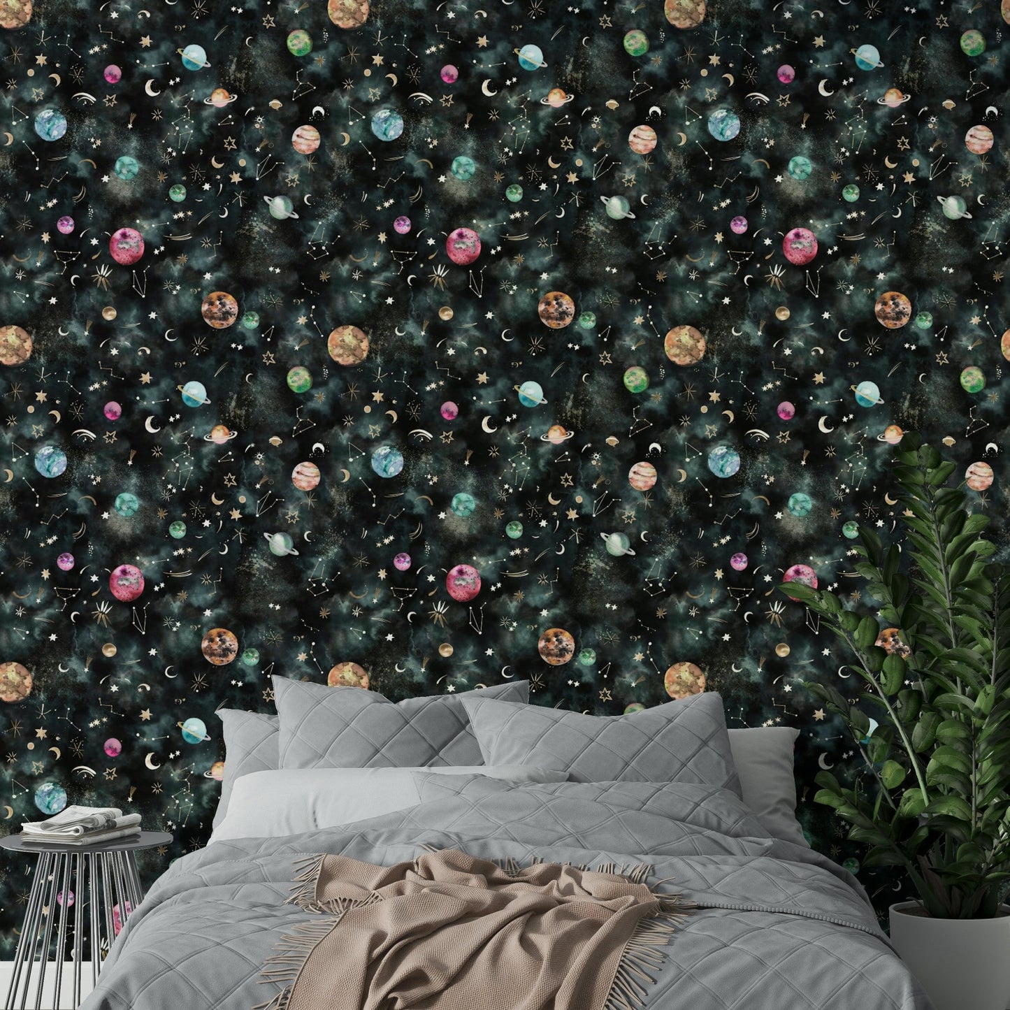 Space wallpaper showing blue galaxy and bright star constellations

