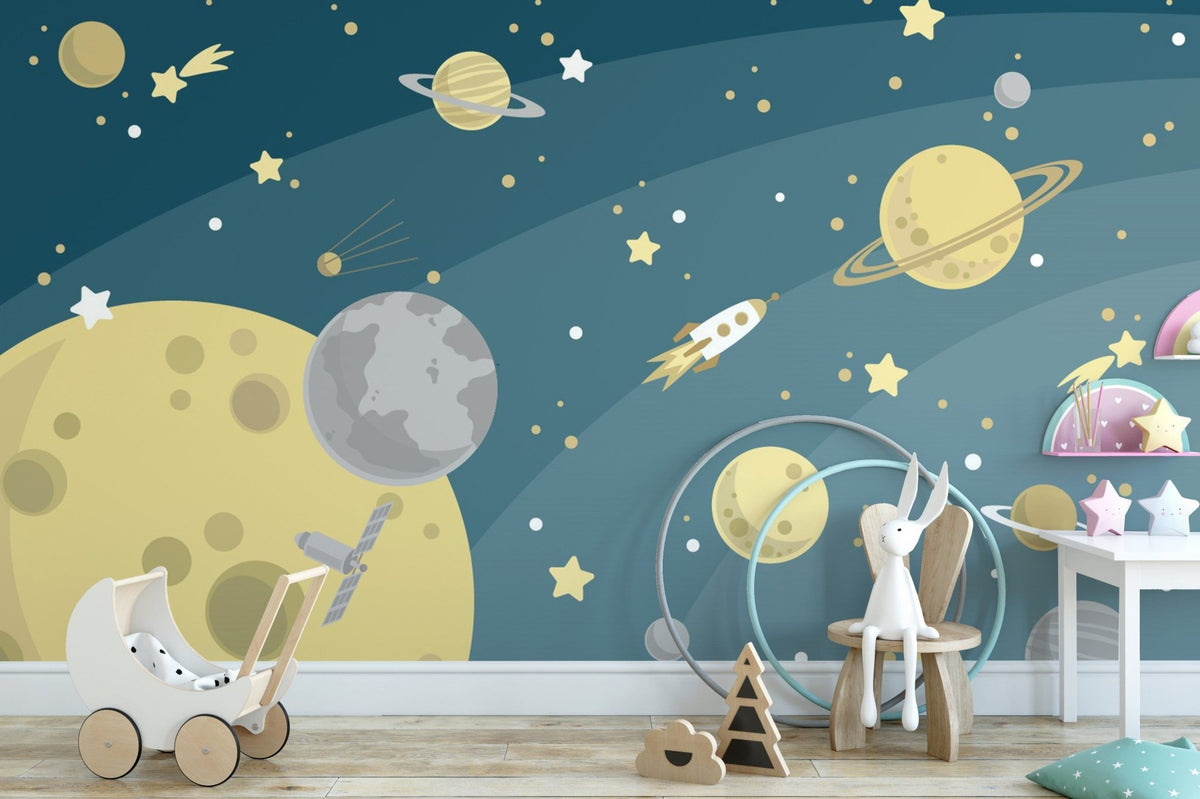 Space Galaxy Kids Room Wallpaper Murals for Wall Decoration
