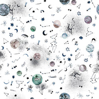 Galactic space wallpaper with constellation patterns.