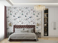 Astronomical wallpaper with stars and planets.