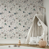 Cosmic wallpaper showing the night sky and planets.