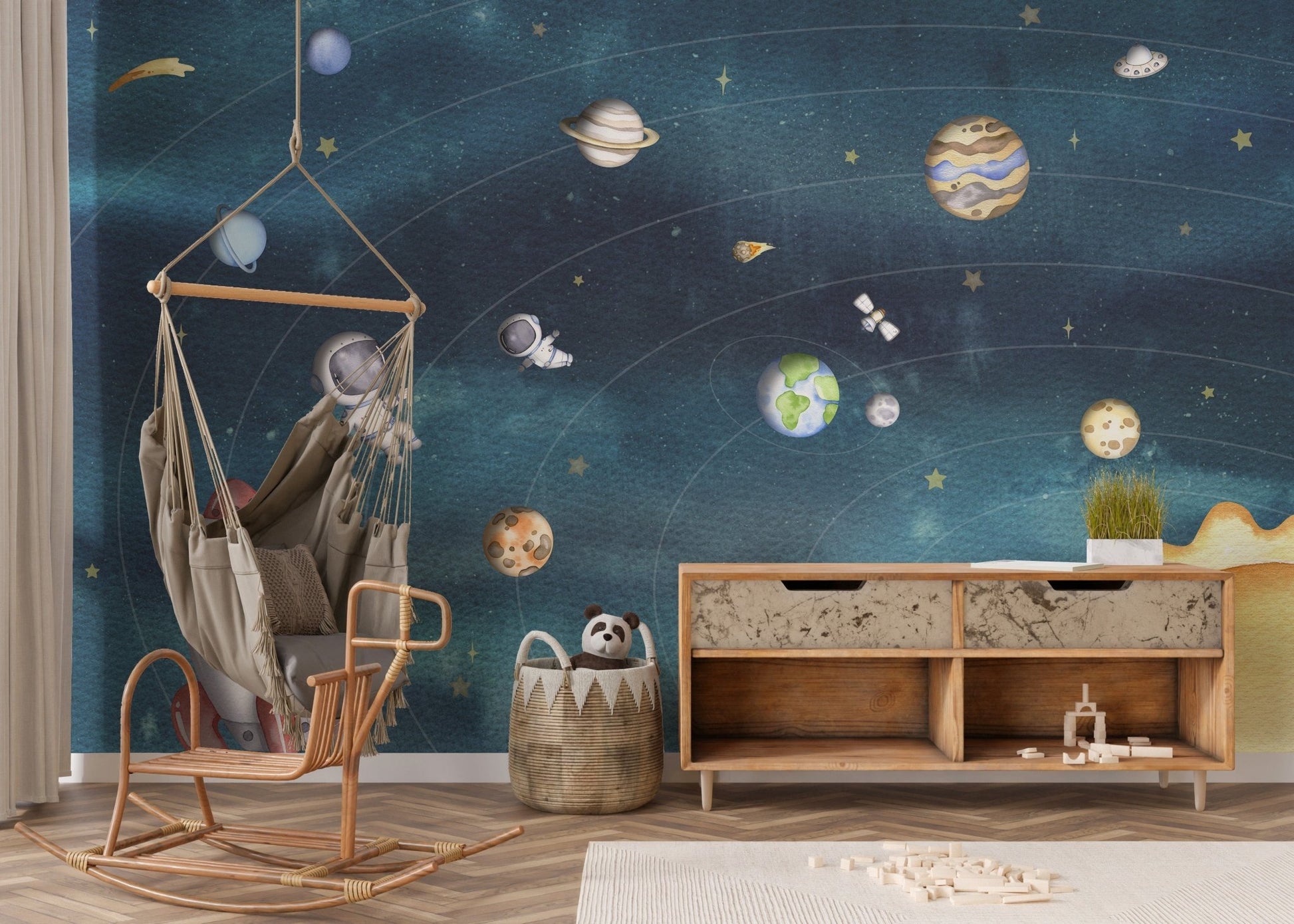 Magical space joy wallpaper for toddlers rooms OR16