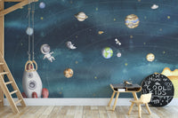 Space joy dark wallpaper for kids rooms OR16