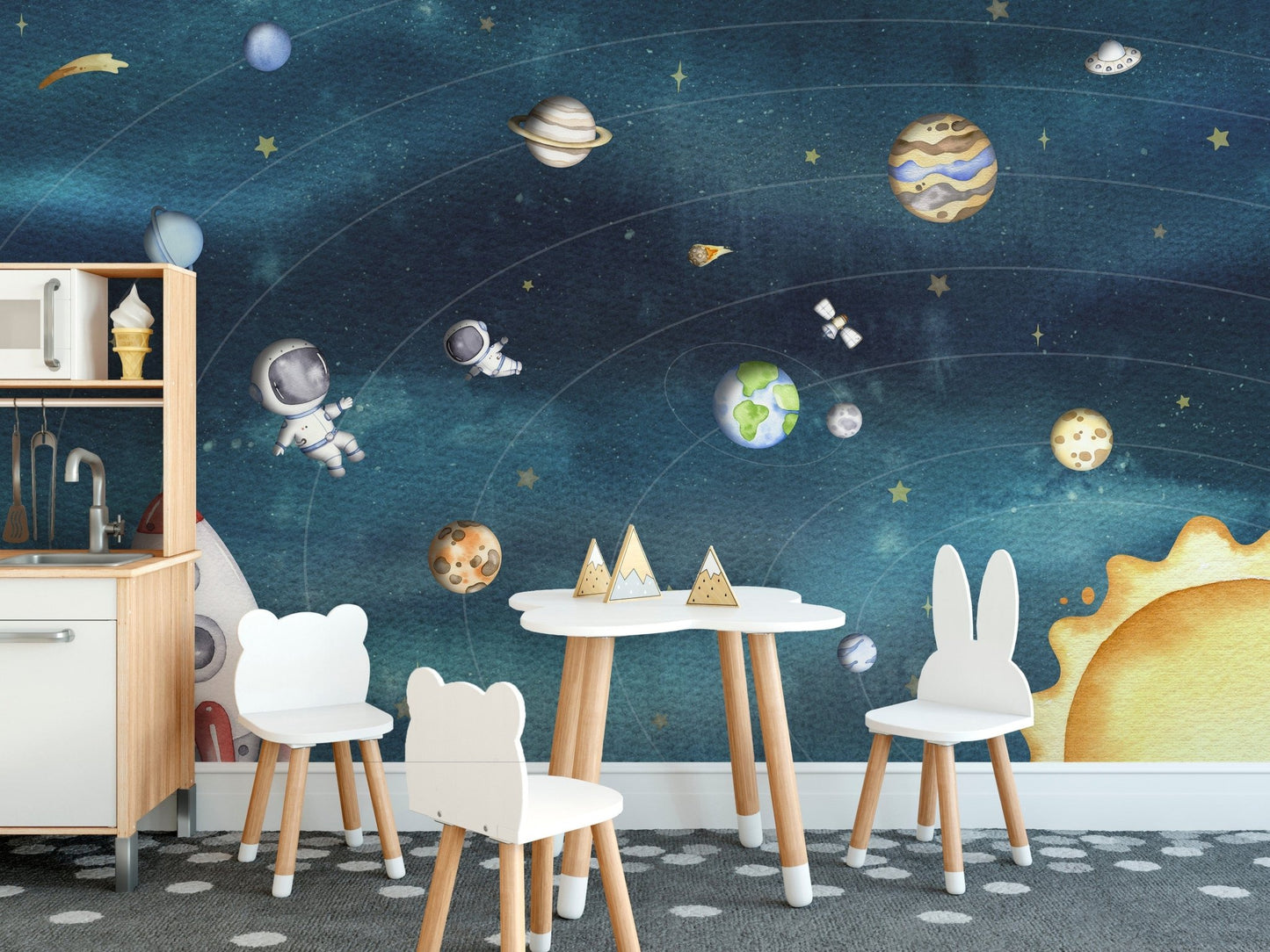 Space Joy Dark Wallpaper Mural OR16