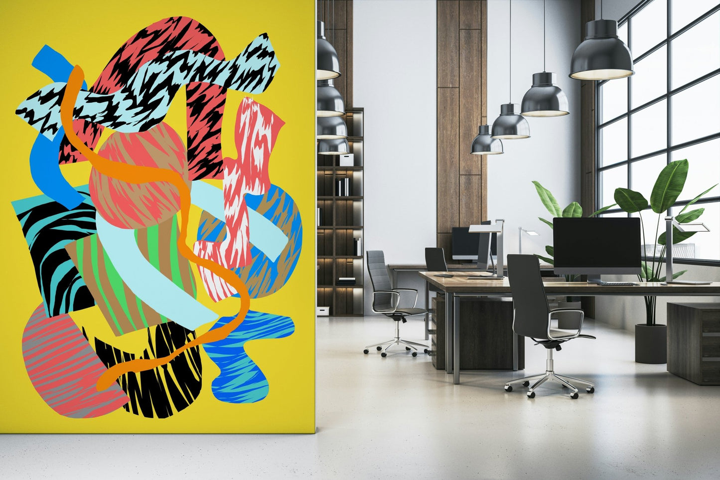 Space lime Wall Mural