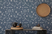 Space Voyage Blue Wallpaper - deep blue galaxy style