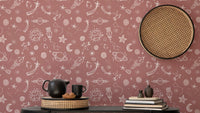 Add elegance with Space Voyage Rose Color Wallpaper
