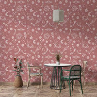 Space Voyage Rose Color Wallpaper for vibrant rooms