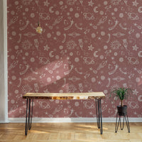 Space Voyage Rose Color Wallpaper for soft decor