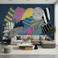 Cosmic galaxy wall mural showing spaceship cruising past planets and asteroids, GD6194