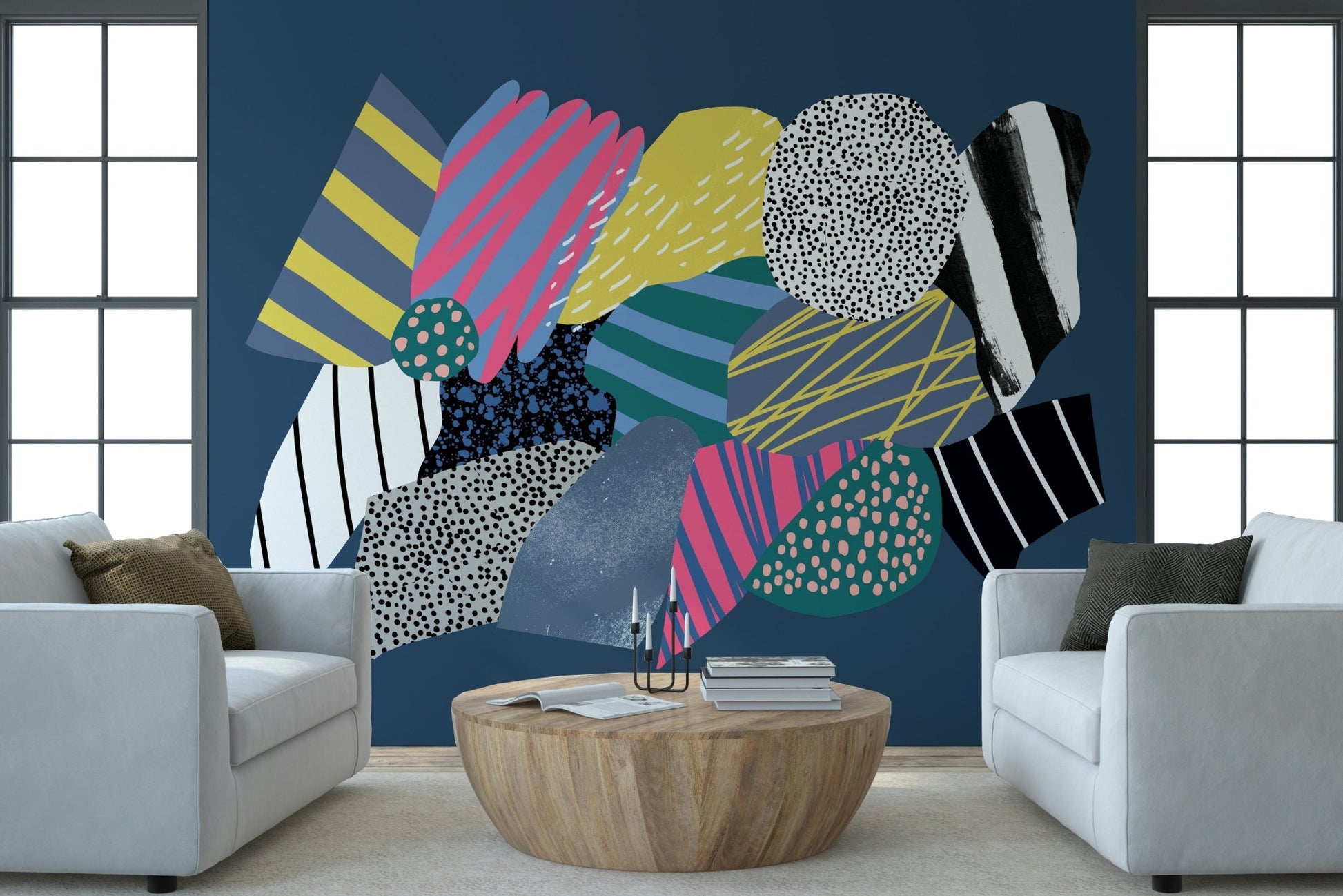 Adventure-style spaceship wall mural showcasing galaxy lights and stellar trails, GD6194
