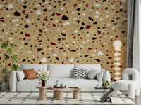 A contemplative gentle pattern wallpaper mural for a feature wall., GD5523