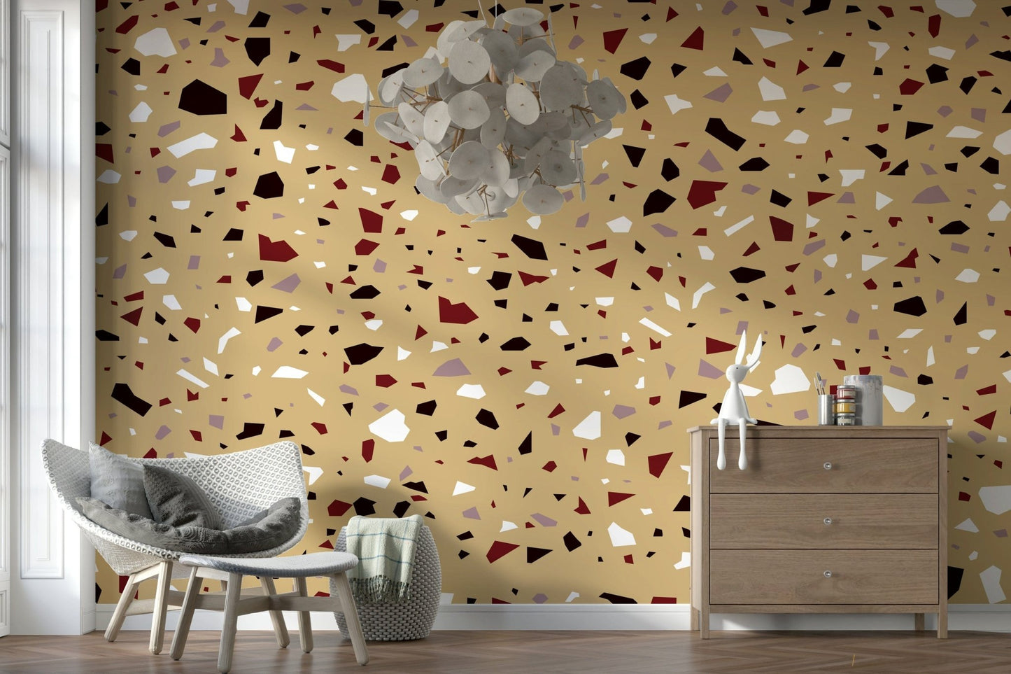 A graceful subtle texture wall mural in cool, natural tones., GD5523