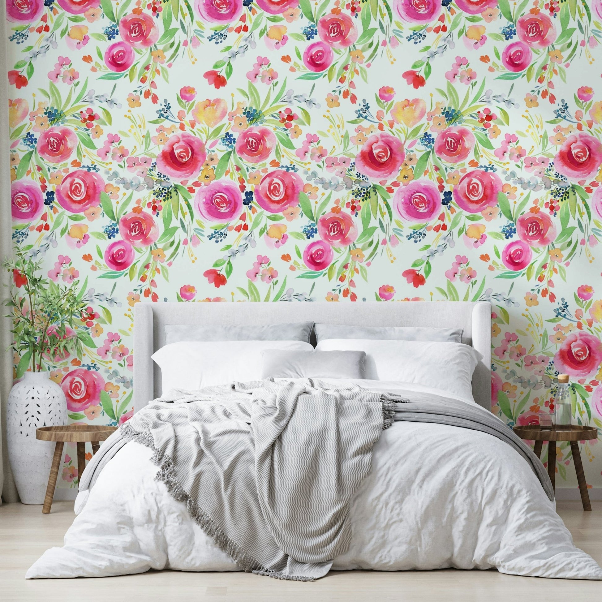 Spectacular nature wallpaper featuring whimsical roses and blooms

