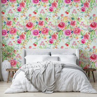 Spectacular nature wallpaper featuring whimsical roses and blooms

