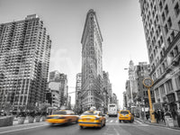 High contrast city wall covering.

