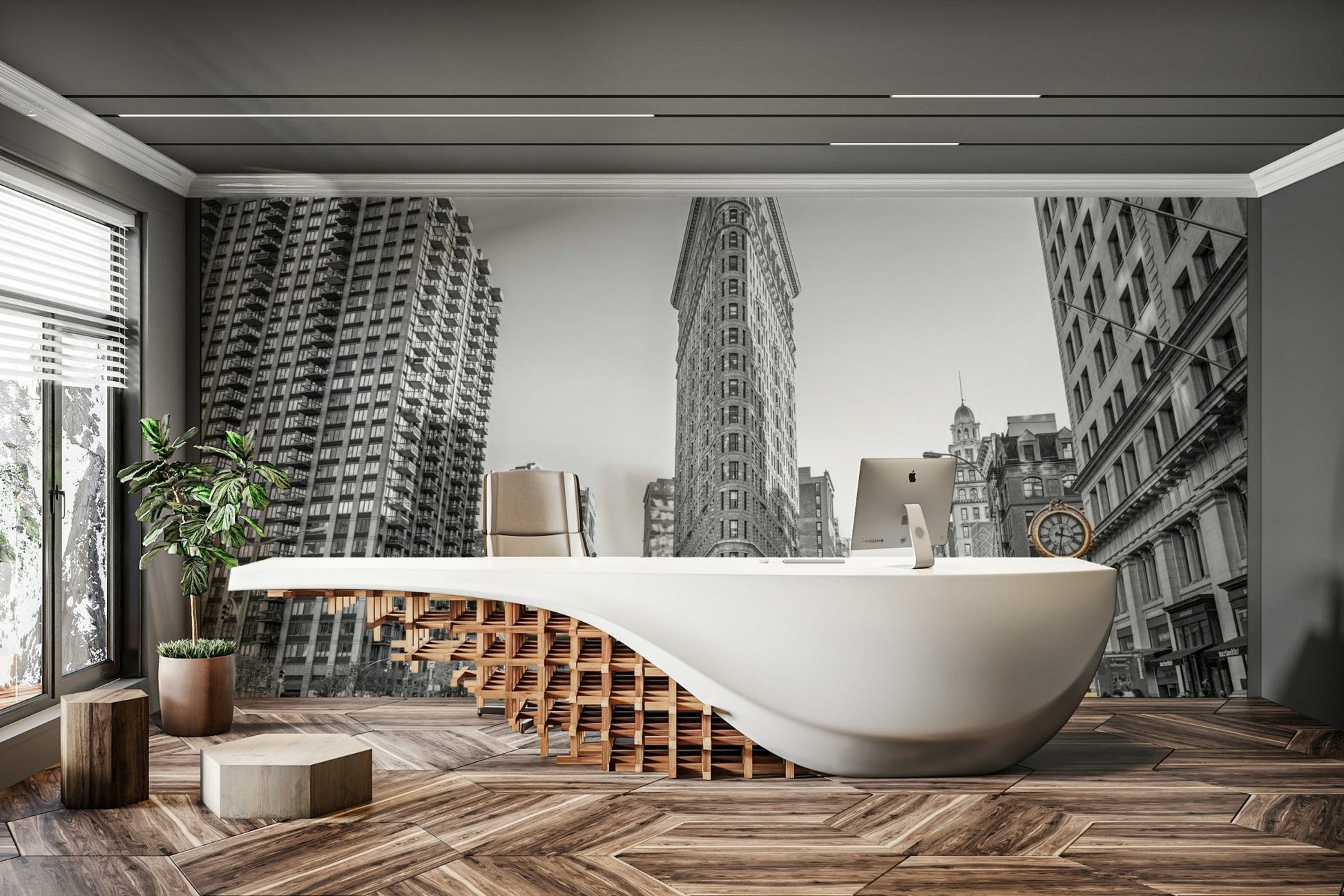 Modern architecture and traffic.

