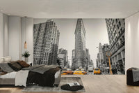 Yellow taxis in motion blur.

