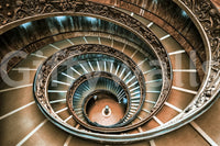 Realistic 3D spiral staircase wall mural print., GD8438