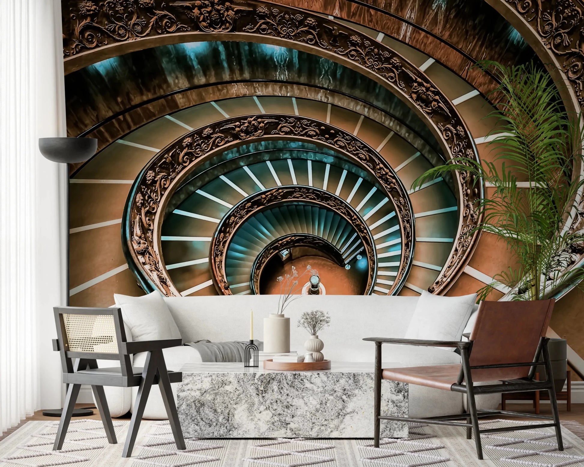 Soft lighting on a classic spiral stair design., GD8438