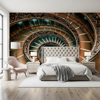 Vintage spiral stairs wall mural for elegant rooms., GD8438