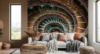 Traditional manor house staircase wall wallpaper., GD8438