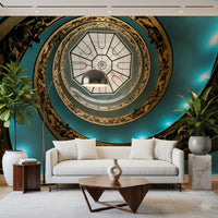 Endless spiral pattern architectural wall decor.