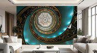 Hypnotic spiraling pattern for contemporary walls.
