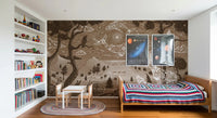 Mystic forest Wall Mural in Spirit Night Brown tones, GD9200
