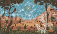 Spirit Night Wall Mural with symbolic celestial elements