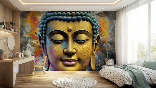 A wall mural of a textured surface.

