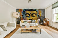 The image has a soft, painted look with a metallic sheen.

