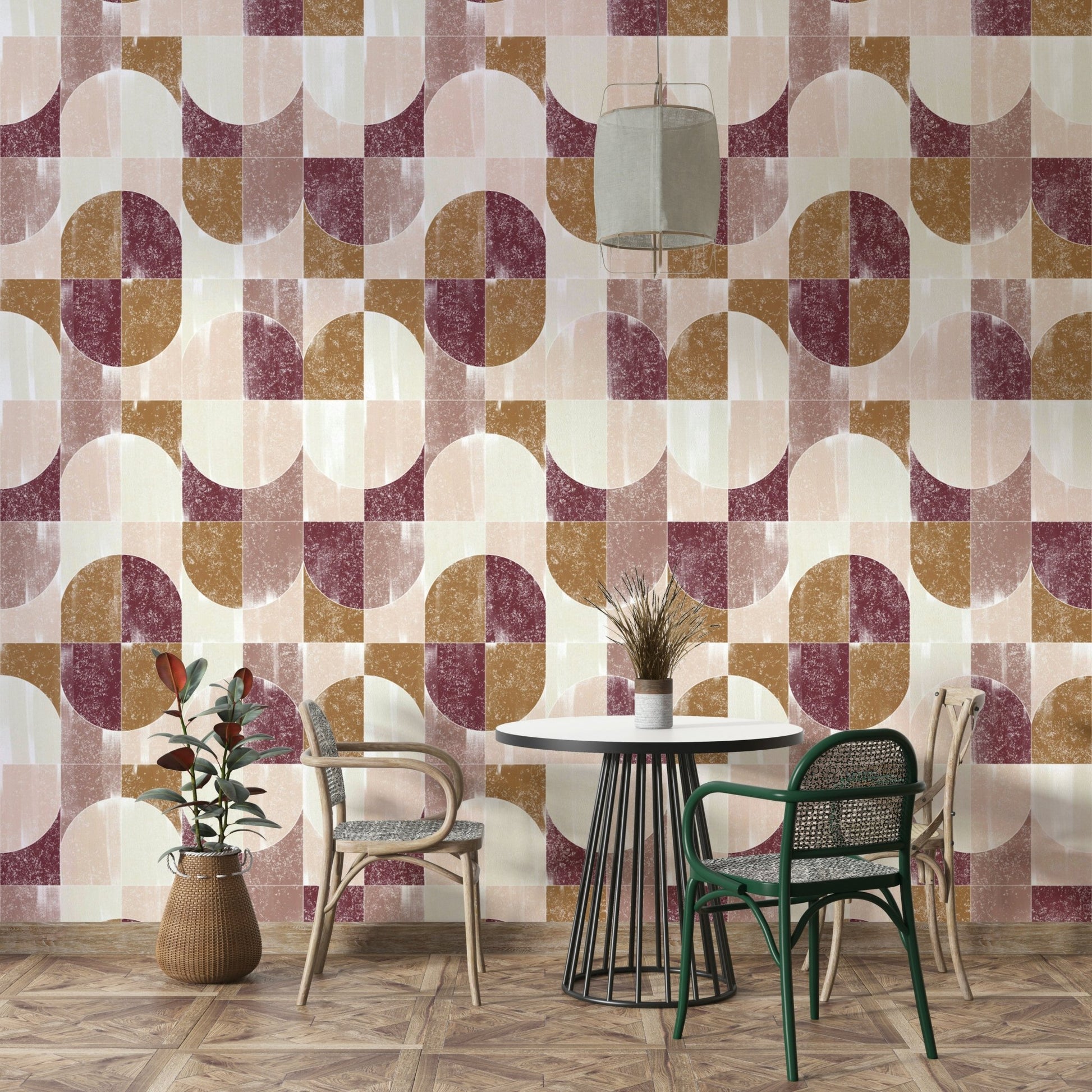 Textured geometric print.

